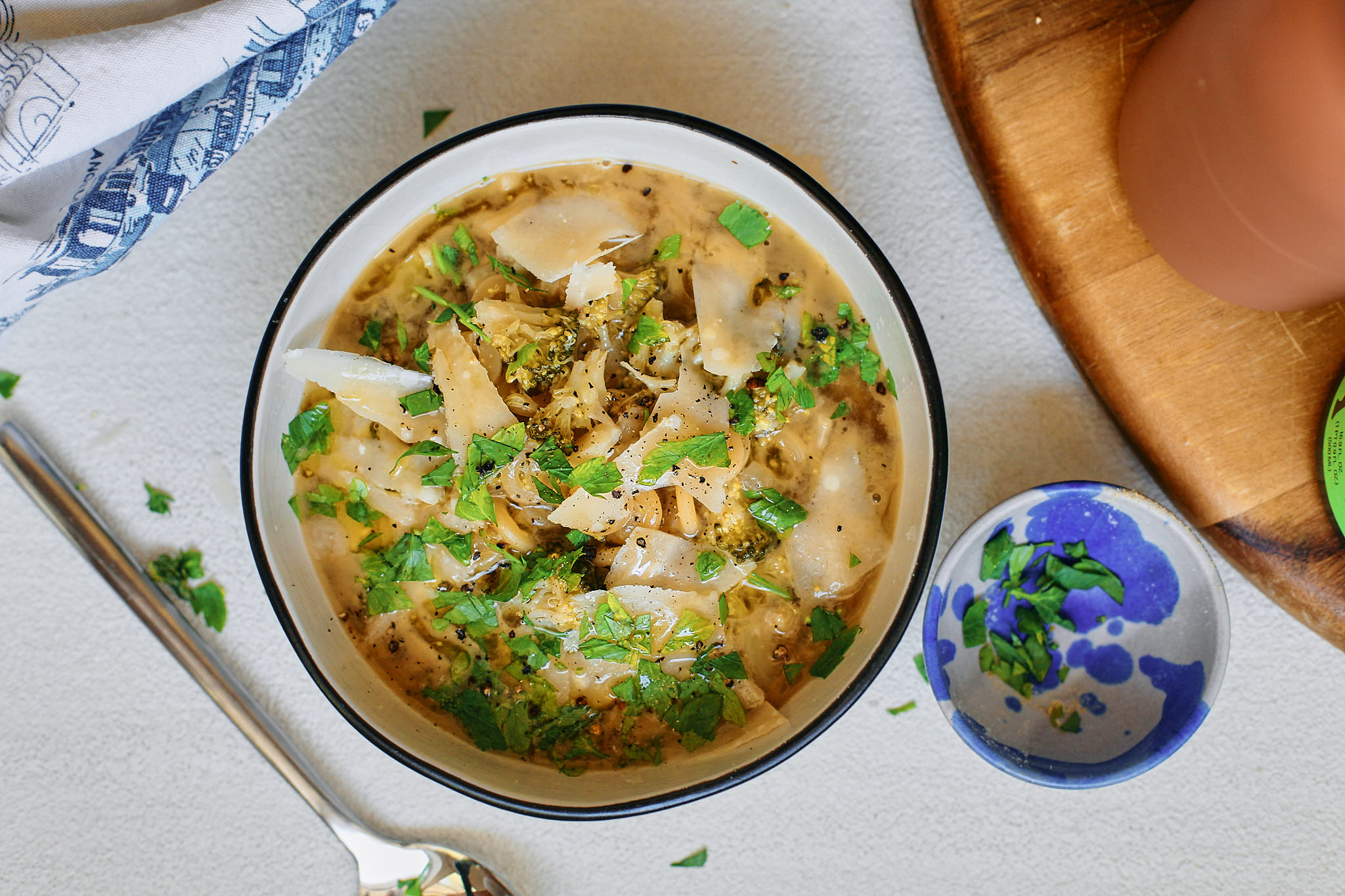 bowl of italian broccoli soup