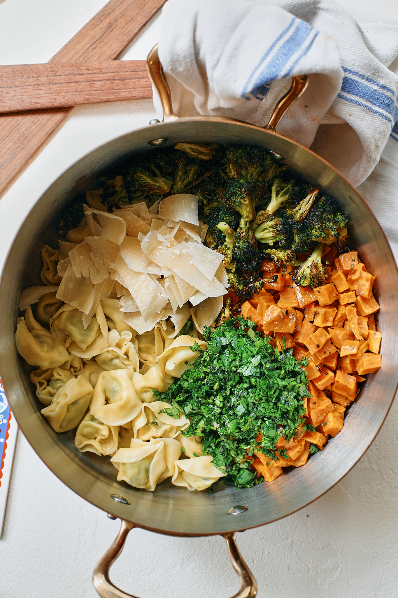 Winter Veggie Pasta Salad 1 warm rustic tortellini bowl