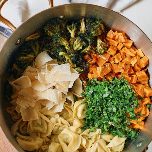 rustic warm tortellini bowl