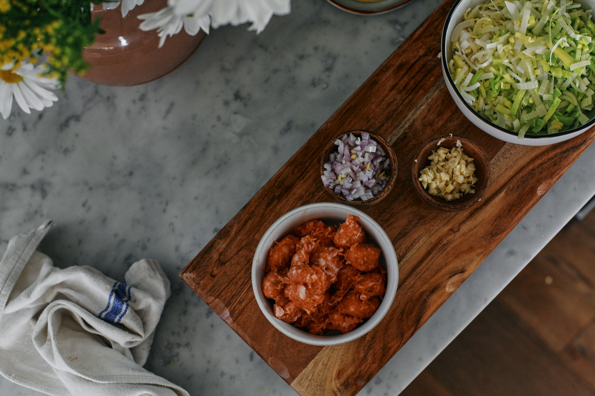 italian sausage, and chopped leek, shallot and garlic