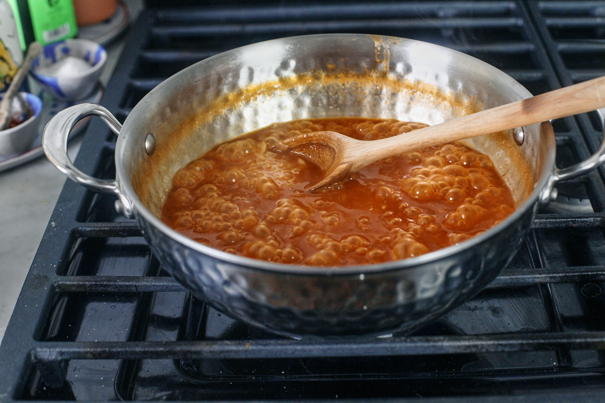 tomato orzo bubbling