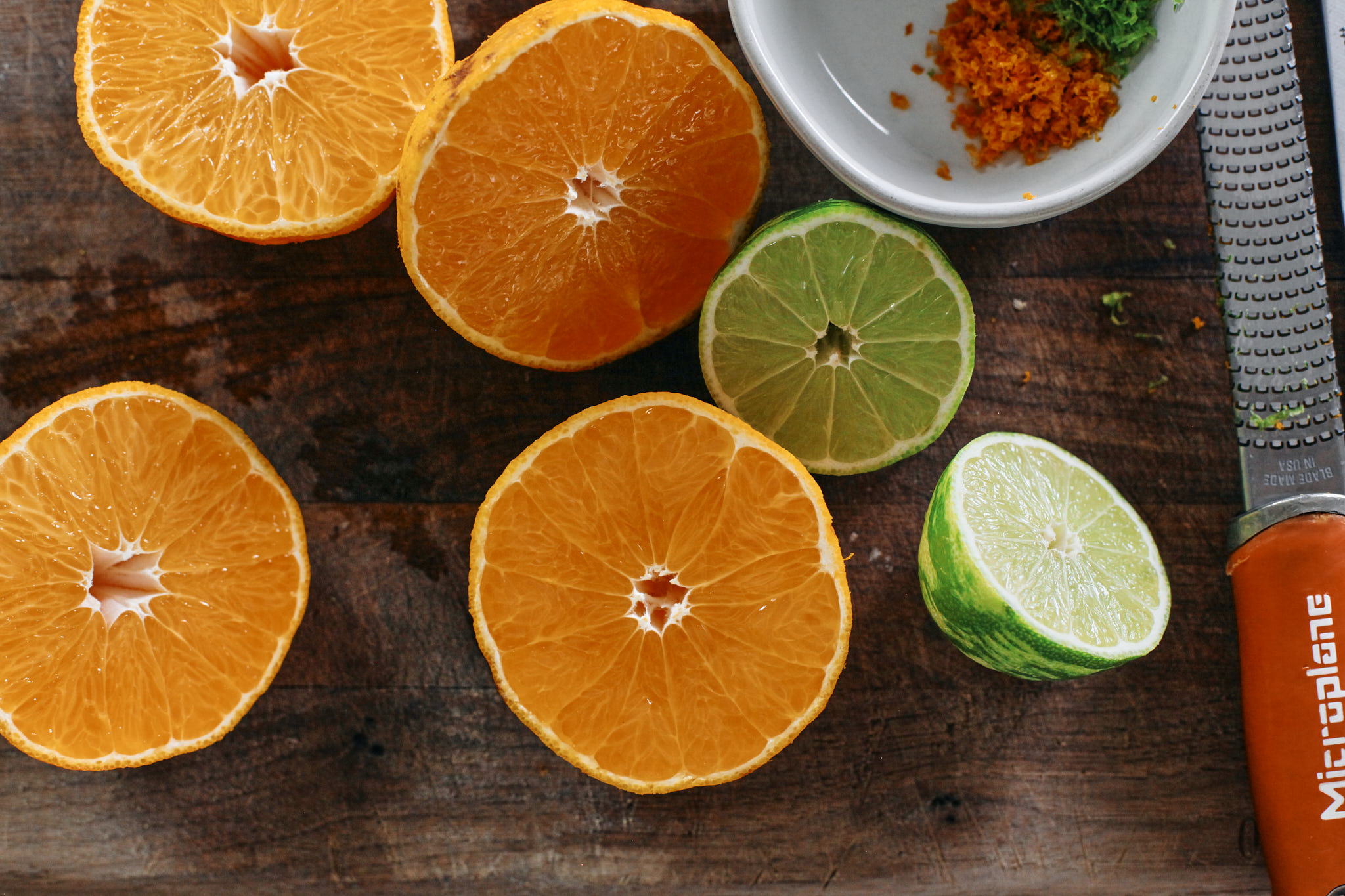 citrus for the citrus braised pulled pork - 2 oranges and 1 lime (zest and juice needed)