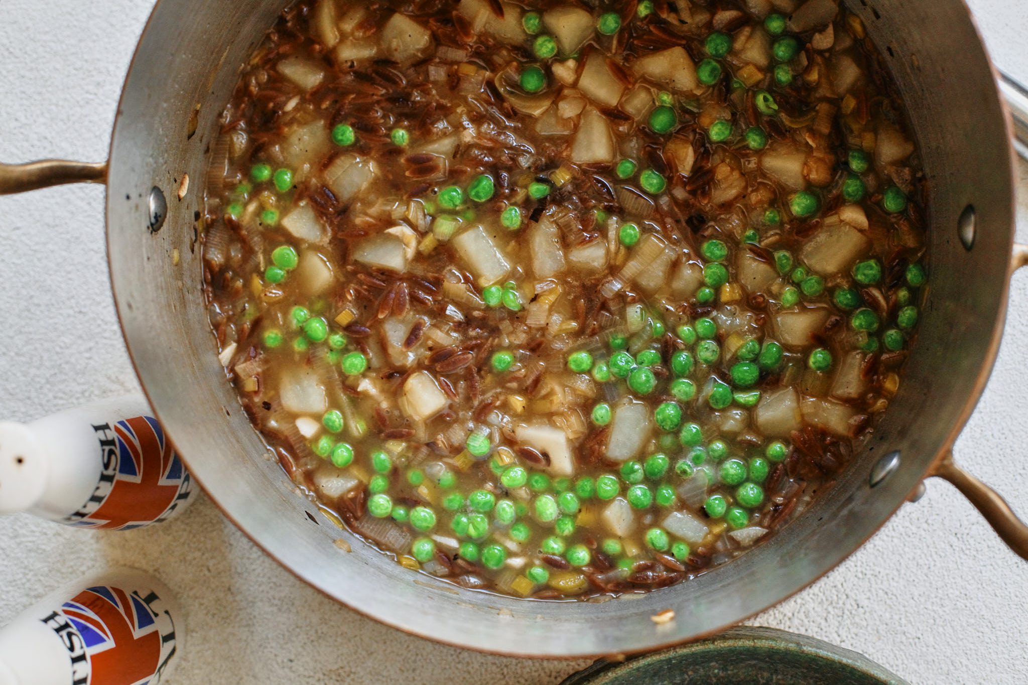 Toasted Orzo Potato Leek Soup 3 toasted orzo potato leek soup with peas