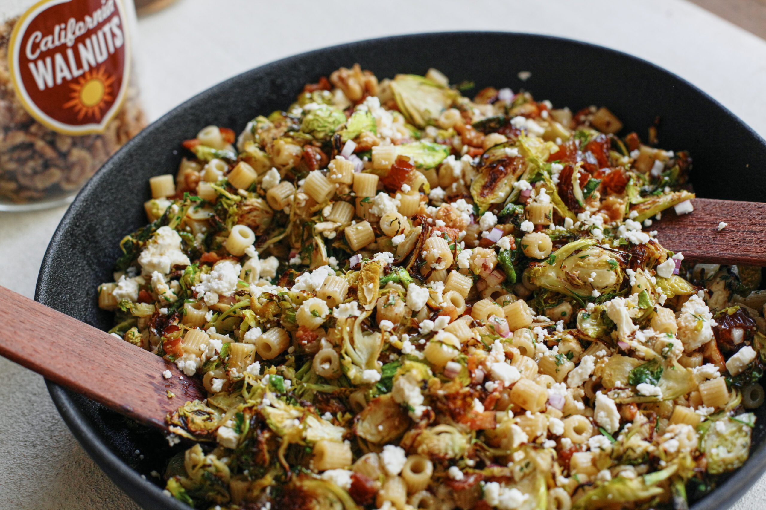 roasted Brussels sprout pasta salad