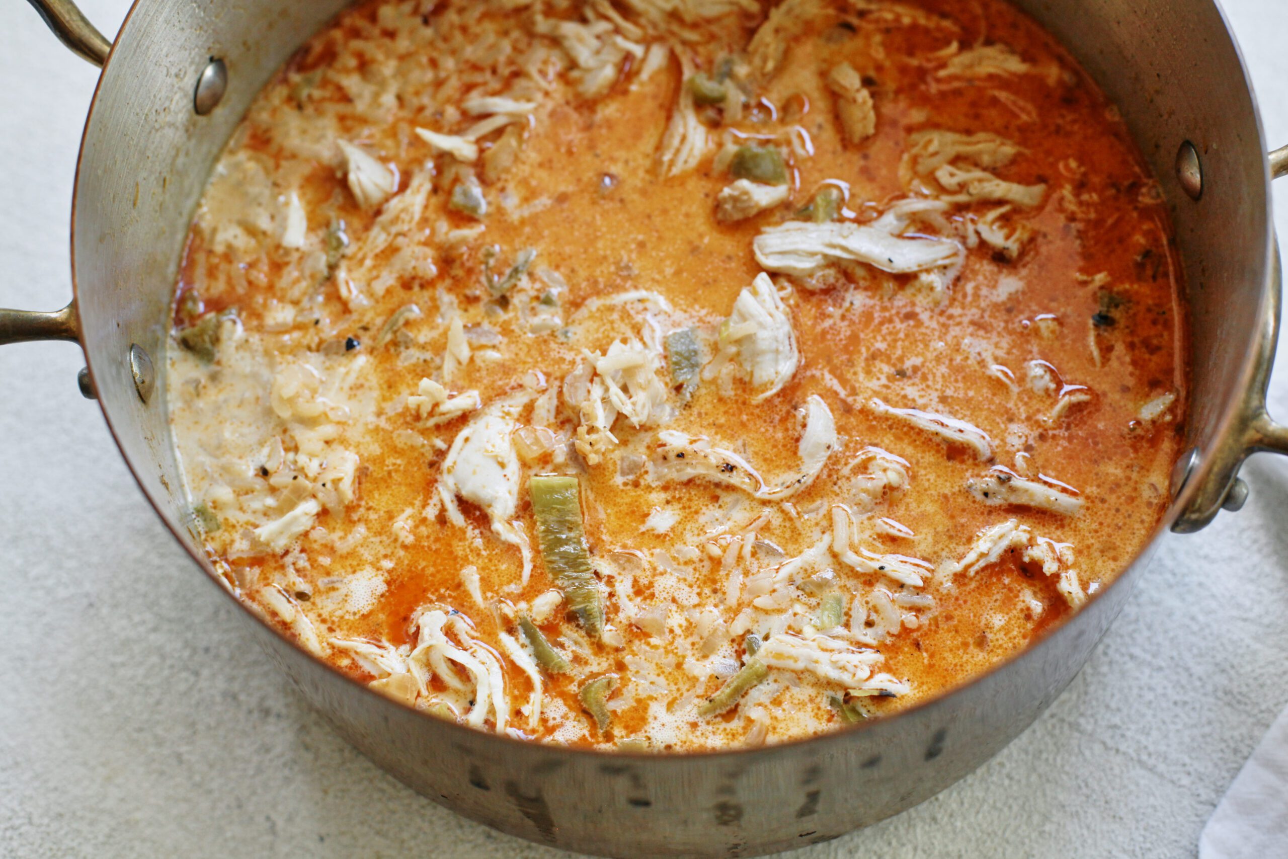 soup after adding shredded chicken back in