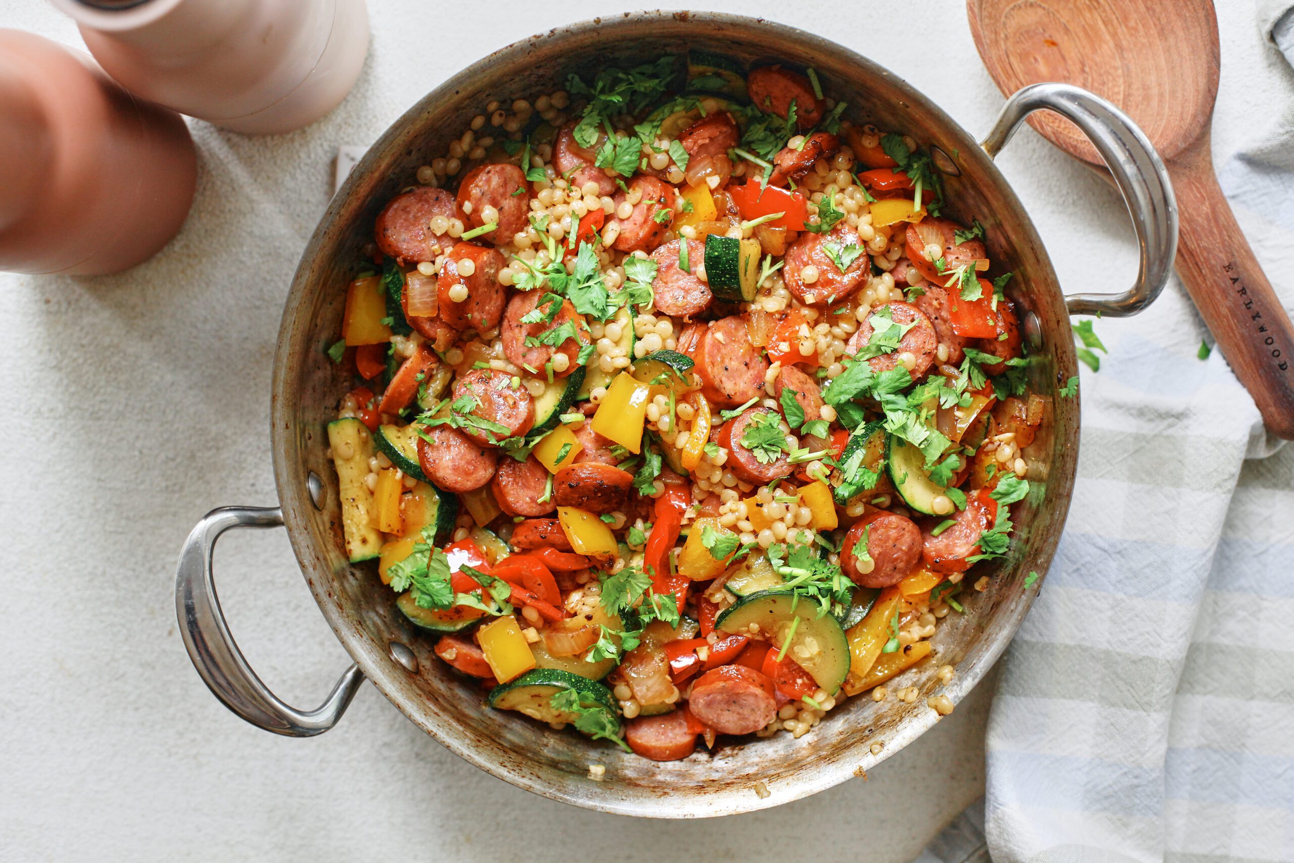 hatch chile sausage and veggie skillet
