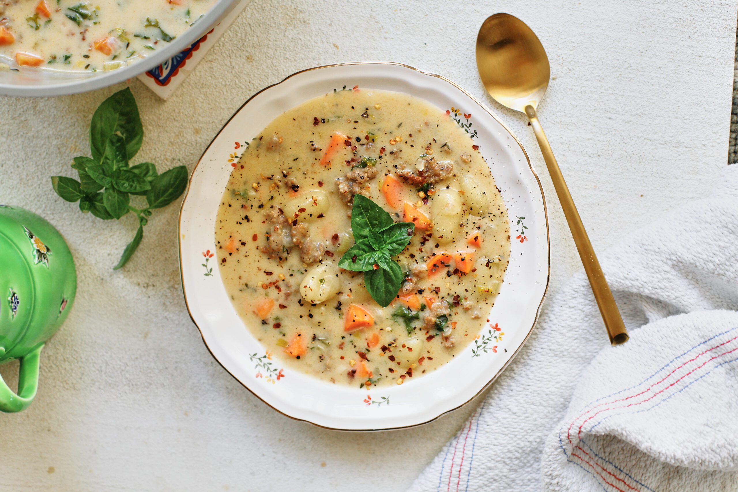 creamy gnocchi & sausage soup